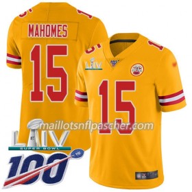 Maillot Kansas City Chiefs Patrick Mahomes 15 Nike Gold 100th 2020 Super Bowl LIV - Homme